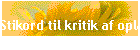 Stikord til kritik af oplæg