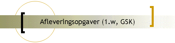 Afleveringsopgaver (1.w, GSK)